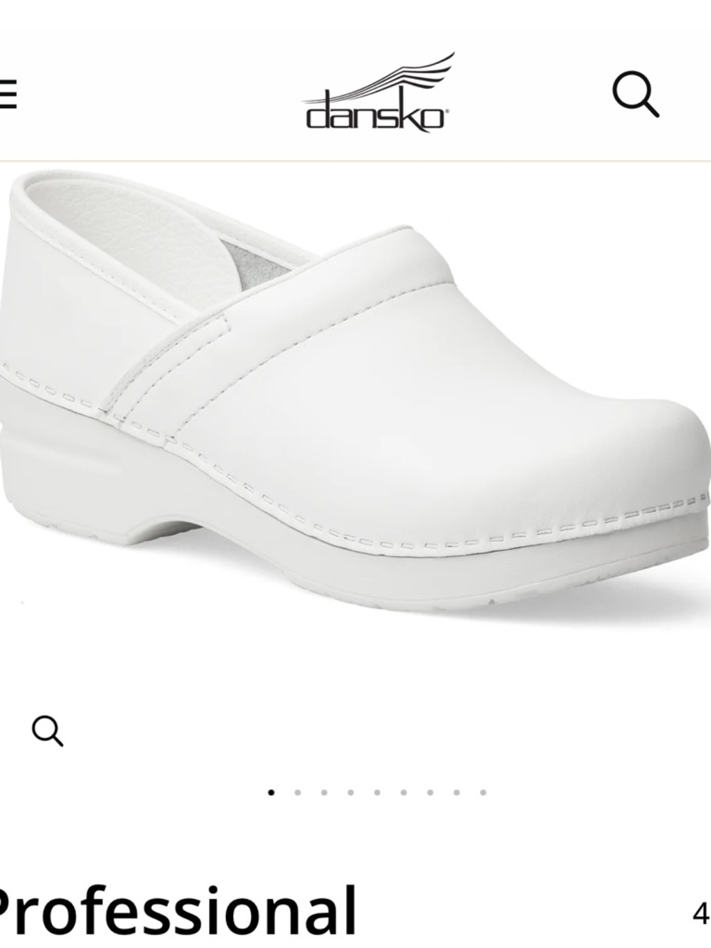 NEW Dansco Professional Leather White Clog Shoes, Size 41/ 10.5-11
